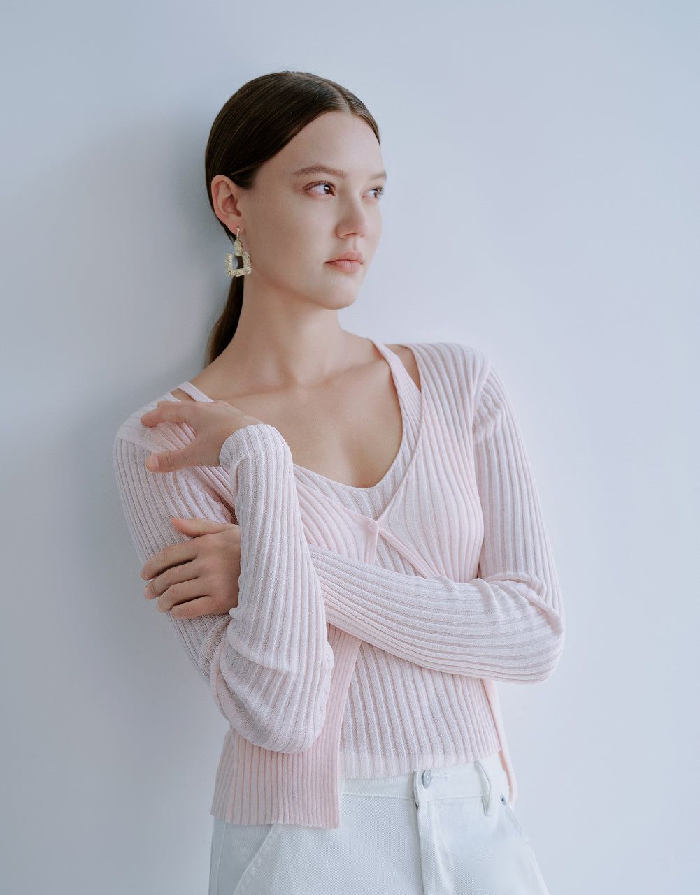 2 In 1 V-Neck Knitted T-Shirt sold by Urban Revivo product image thumbnail 3