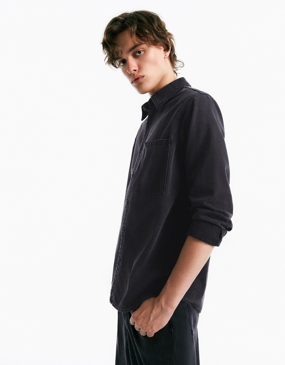 Button Up Denim Shirt sold by Urban Revivo product image thumbnail 3