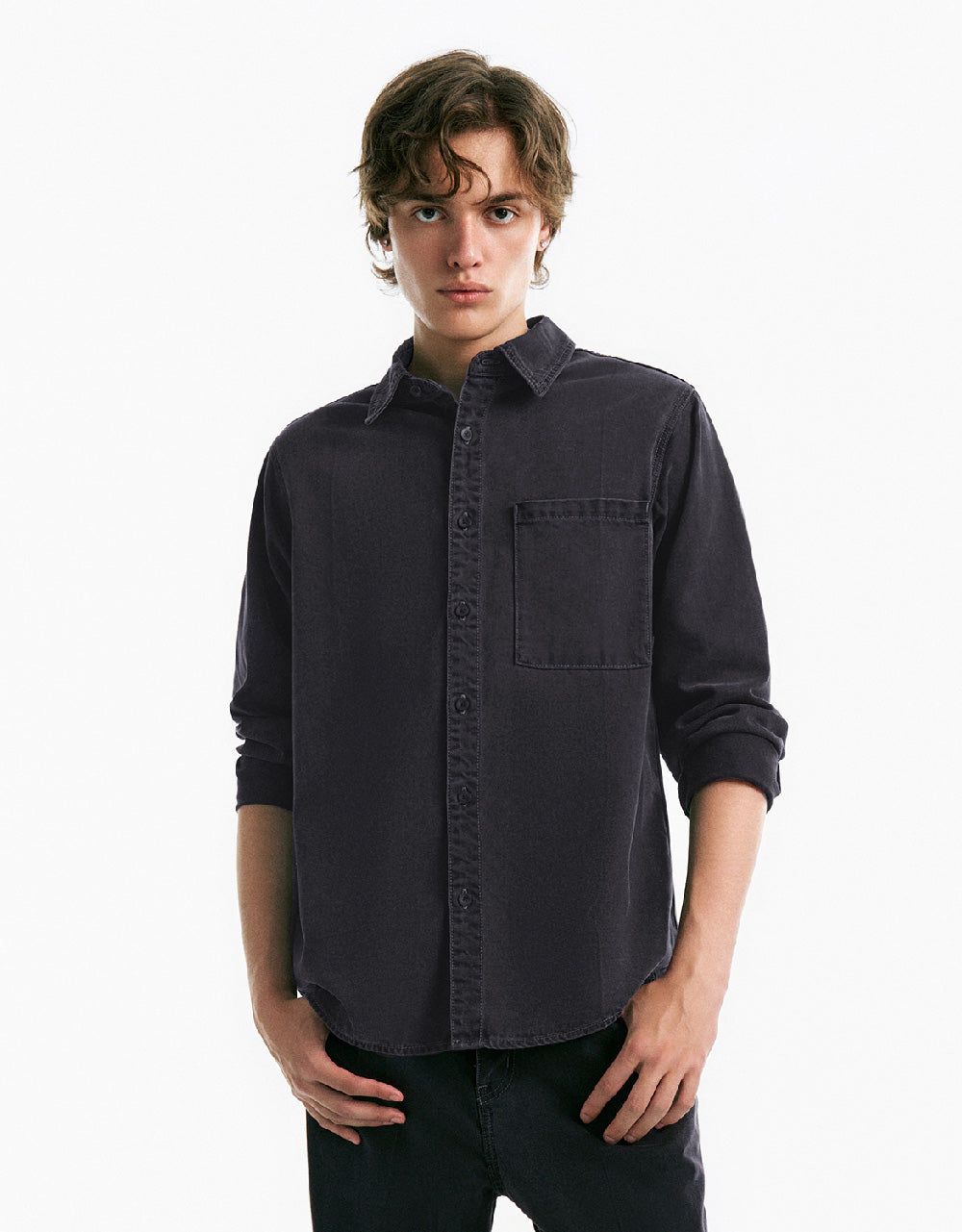 Button Up Denim Shirt sold by Urban Revivo