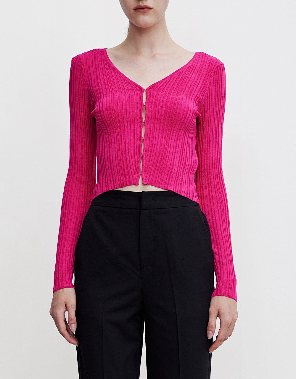 Textured Rib Knit Cardigan sold by Urban Revivo product image thumbnail 2