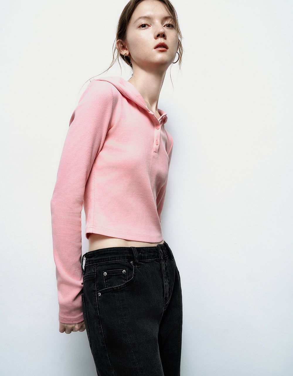 Hooded Skinny Knitted T-Shirt sold by Urban Revivo product image thumbnail 3