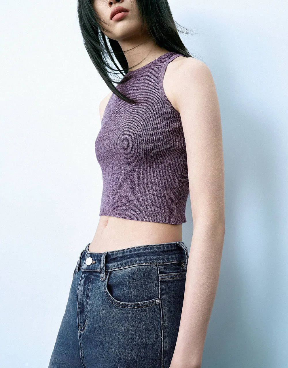 Crew Neck Knitted Tank Top sold by Urban Revivo product image thumbnail 3