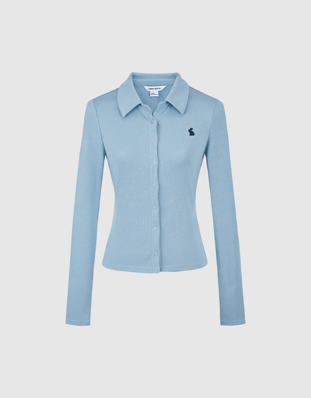 Embroidered Skinny T-Shirt sold by Urban Revivo product image thumbnail 2