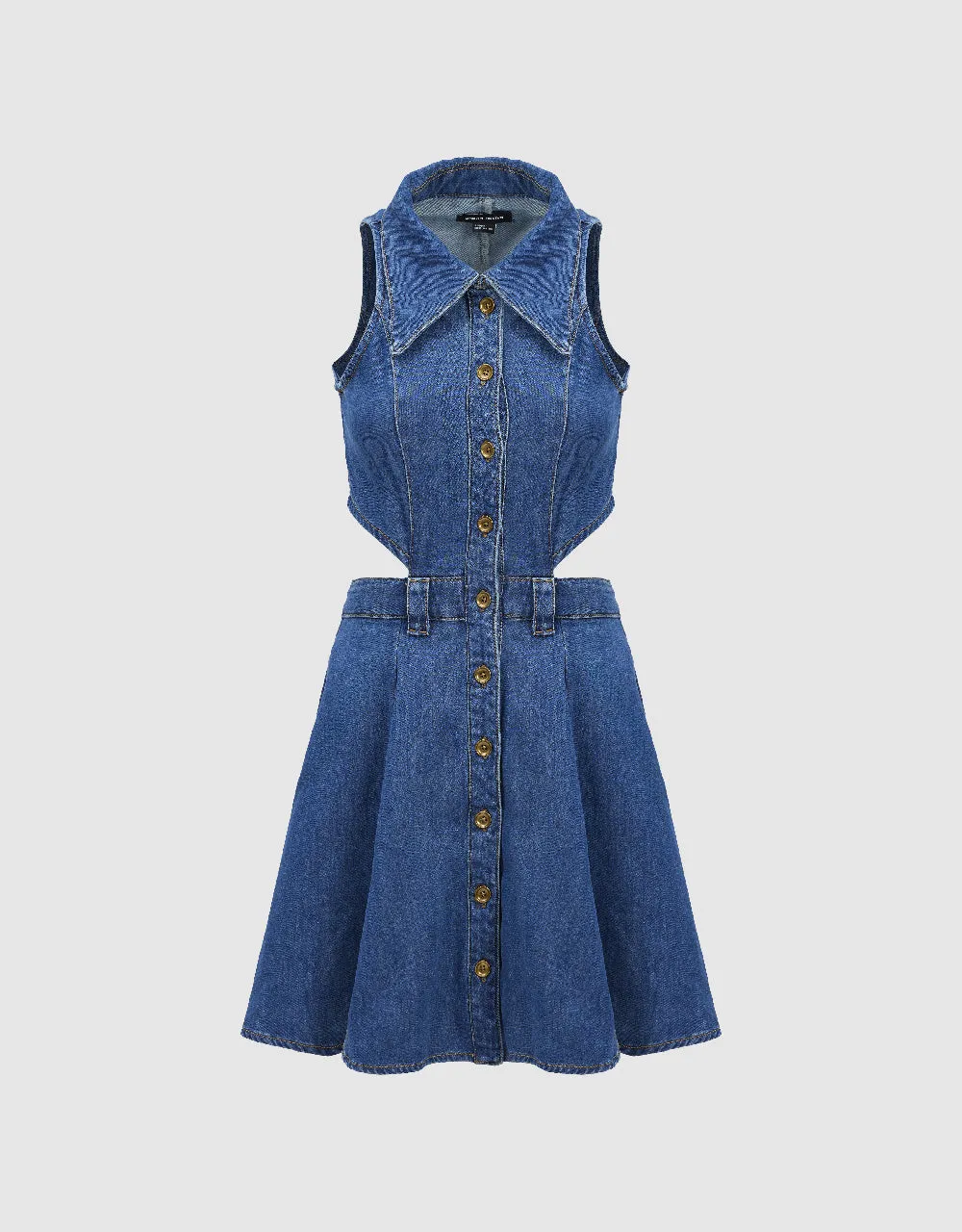 Cut-Out Sleeveless Denim Dress sold by Urban Revivo product image thumbnail 2