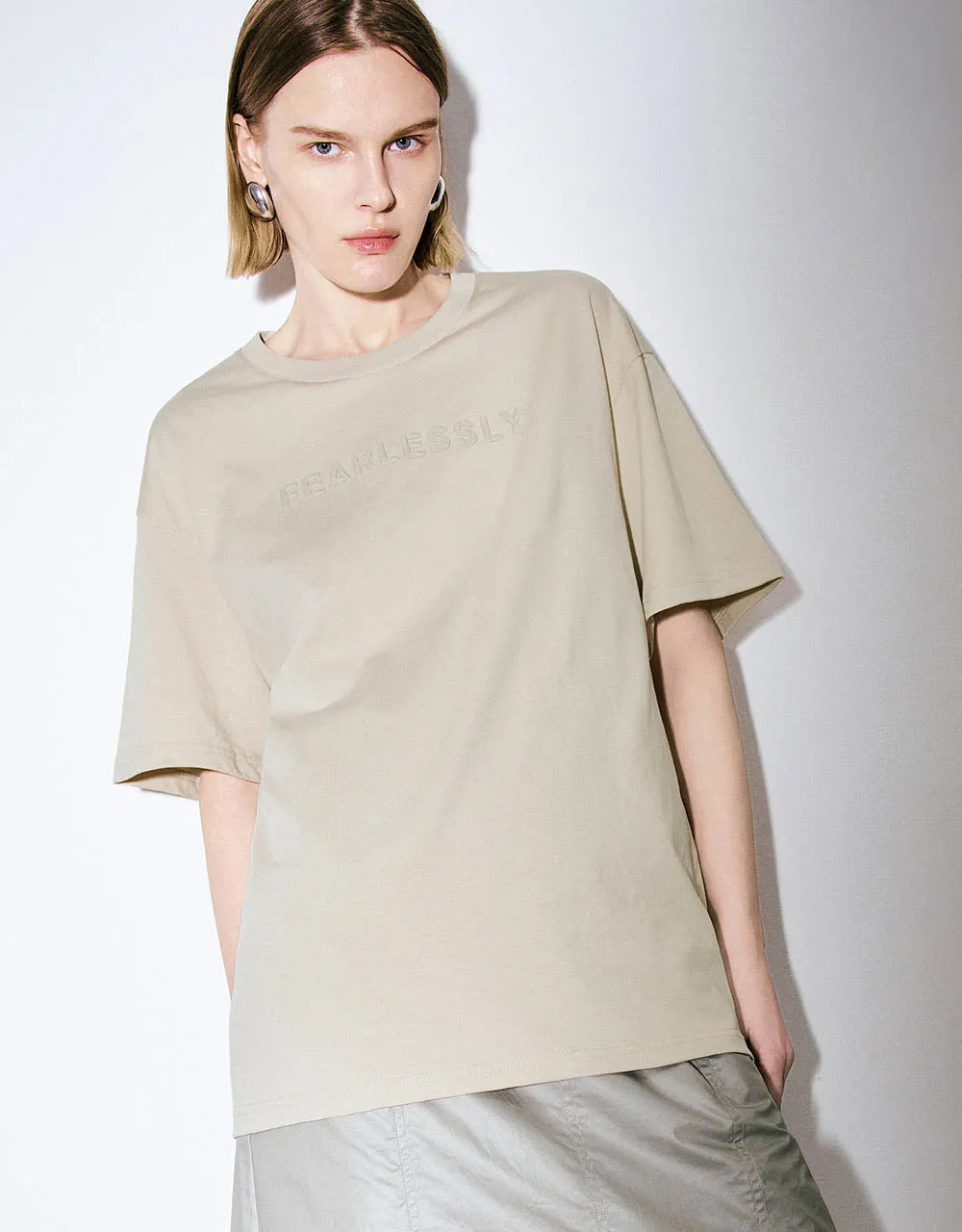 Letter Printed Crew Neck T-Shirt sold by Urban Revivo product image thumbnail 4