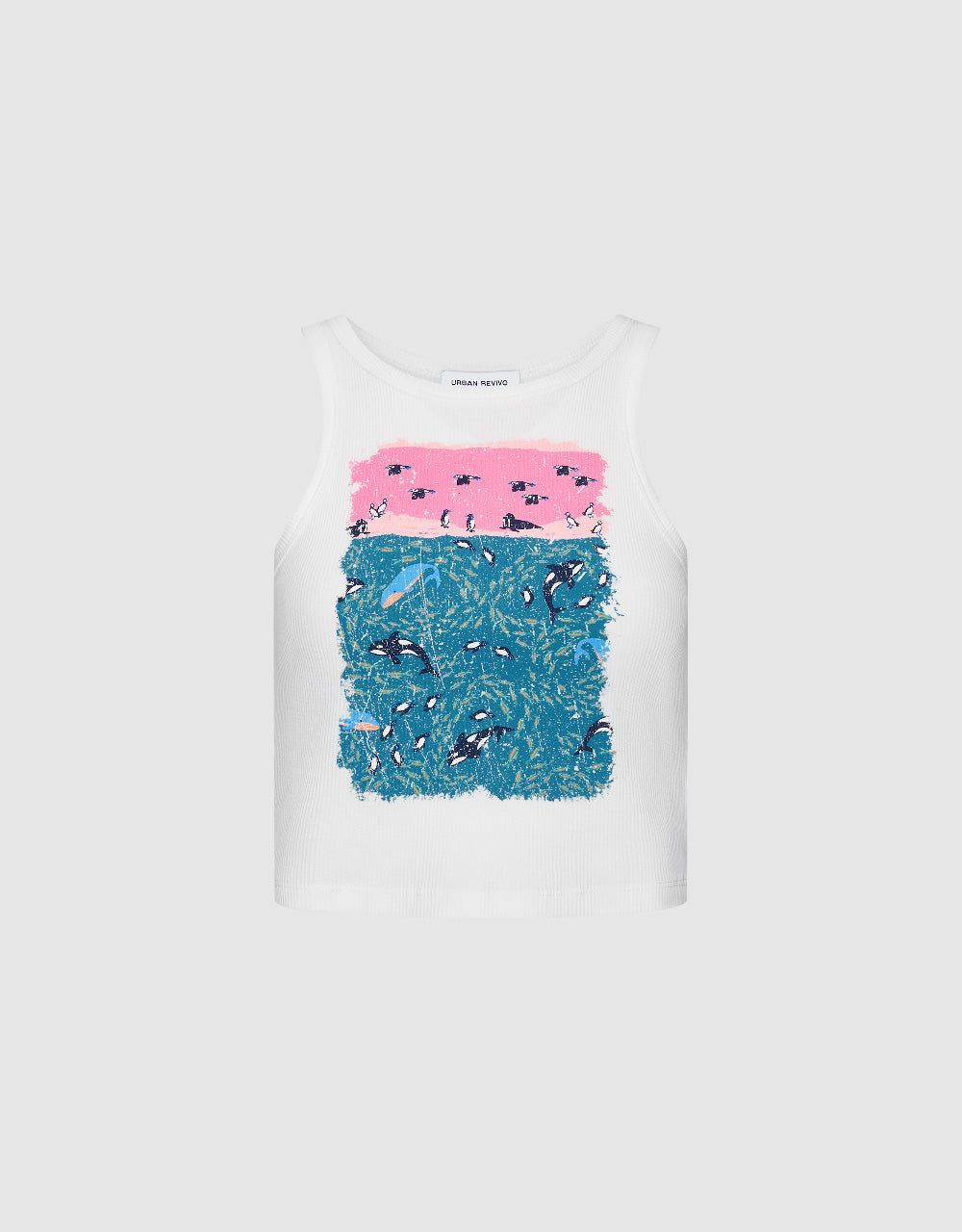 Dolphin Printed Tank Top sold by Urban Revivo product image thumbnail 2
