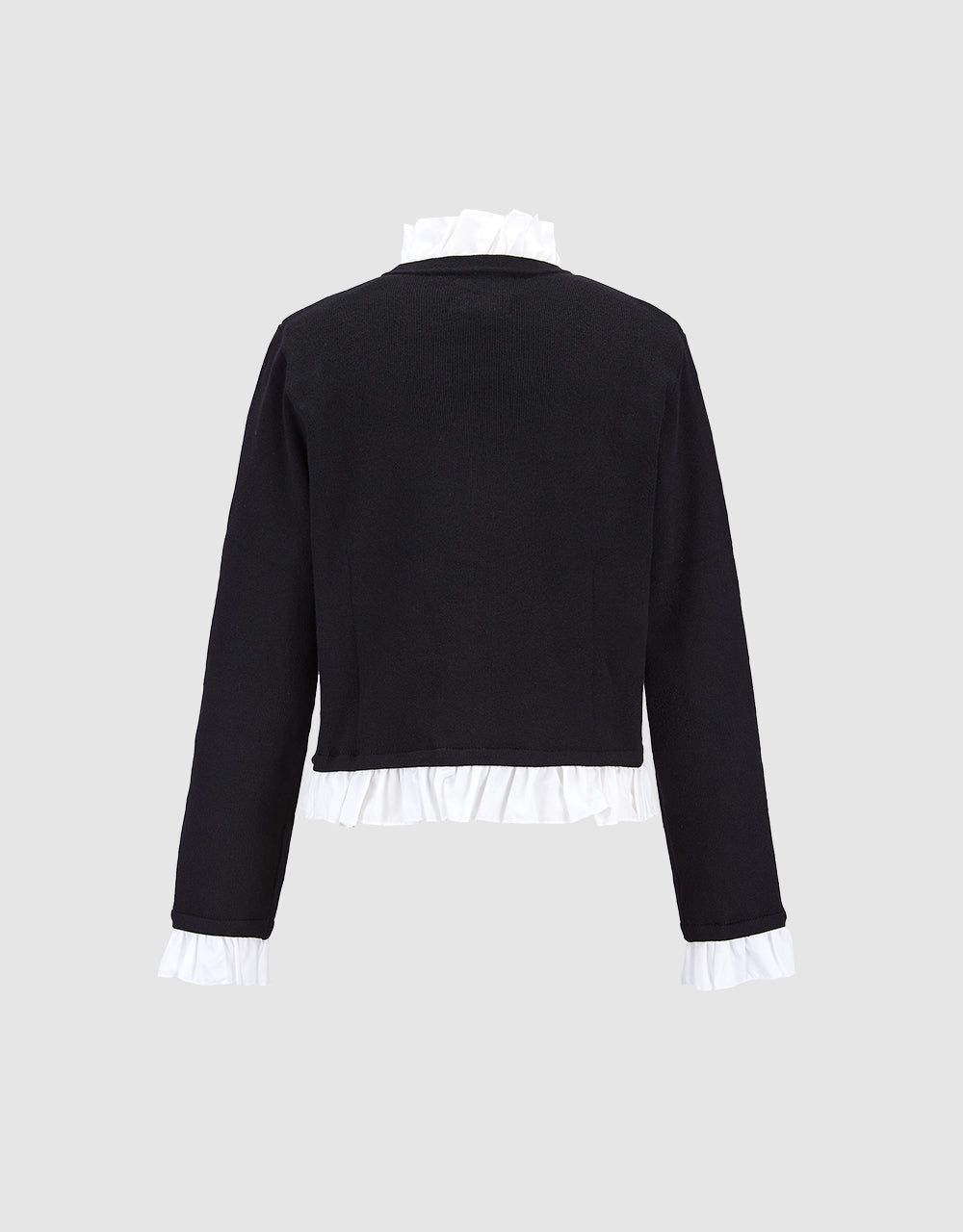 Contrast Ruffled Hem Cardigan sold by Urban Revivo product image thumbnail 4