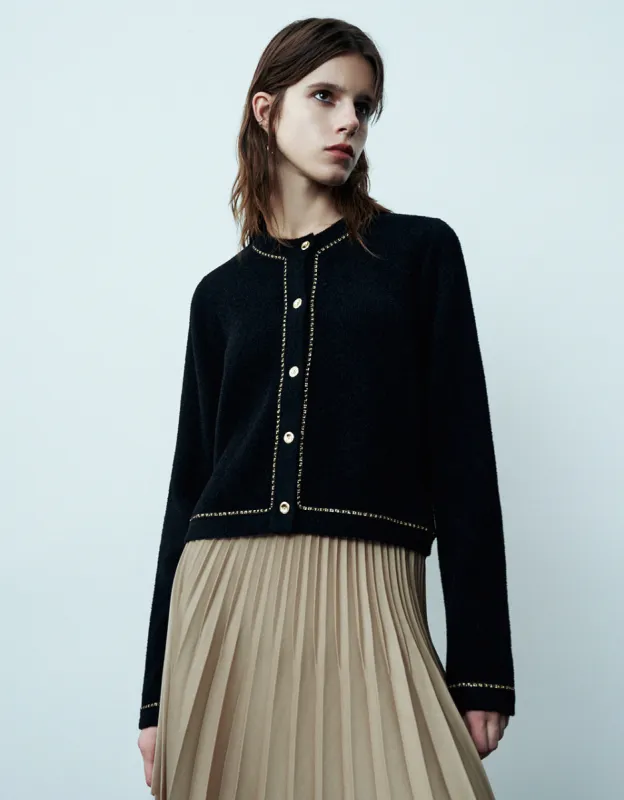 Crew Neck Knitted Cardigan sold by Urban Revivo