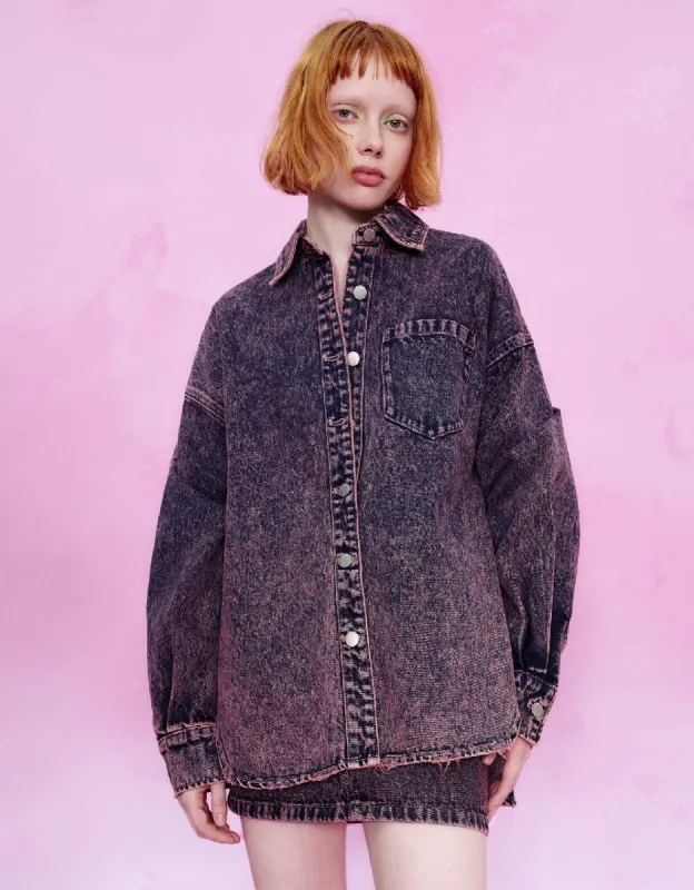Press Button Denim Shirt sold by Urban Revivo