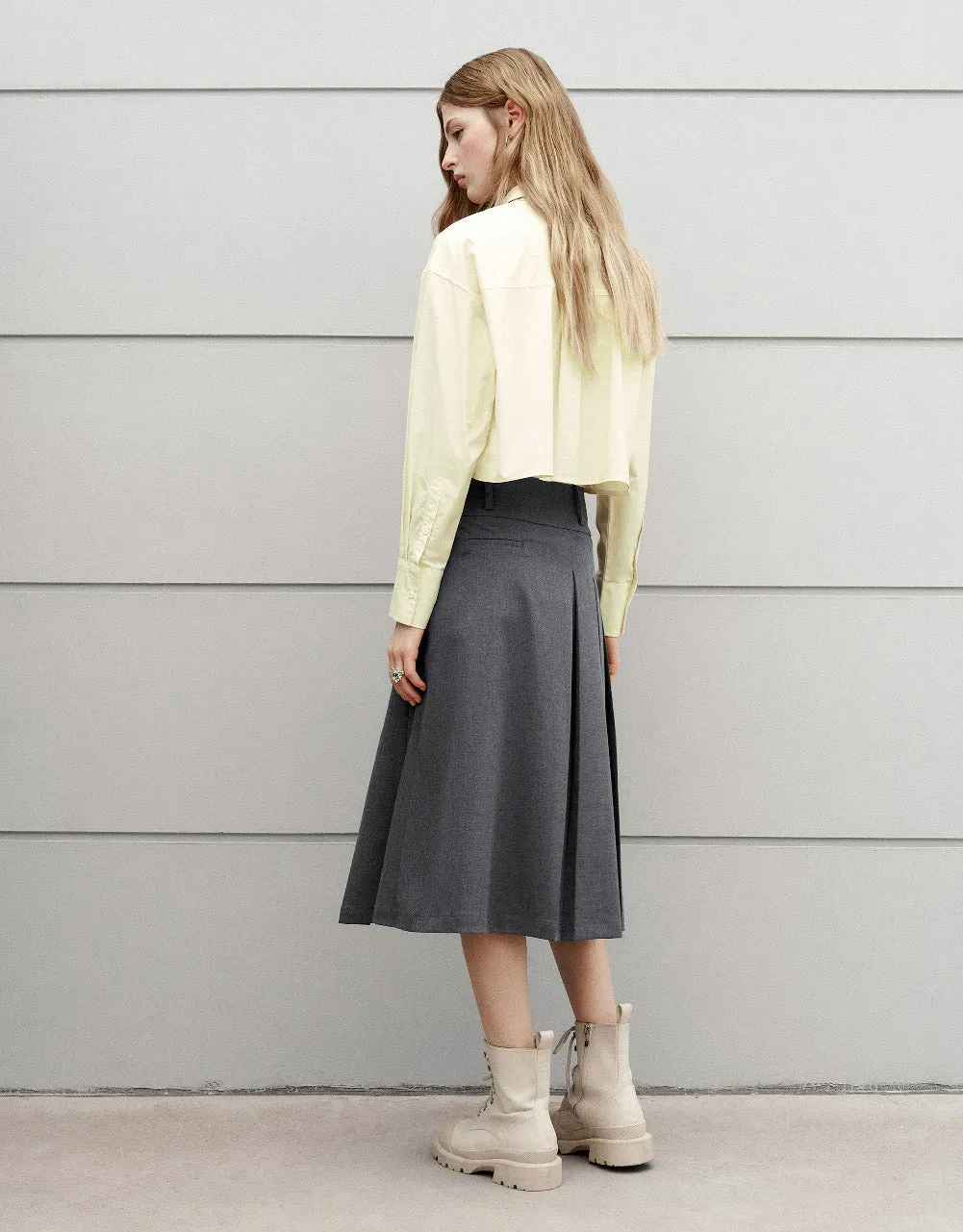 Pleated Midi A-Line Skirt sold by Urban Revivo product image thumbnail 5