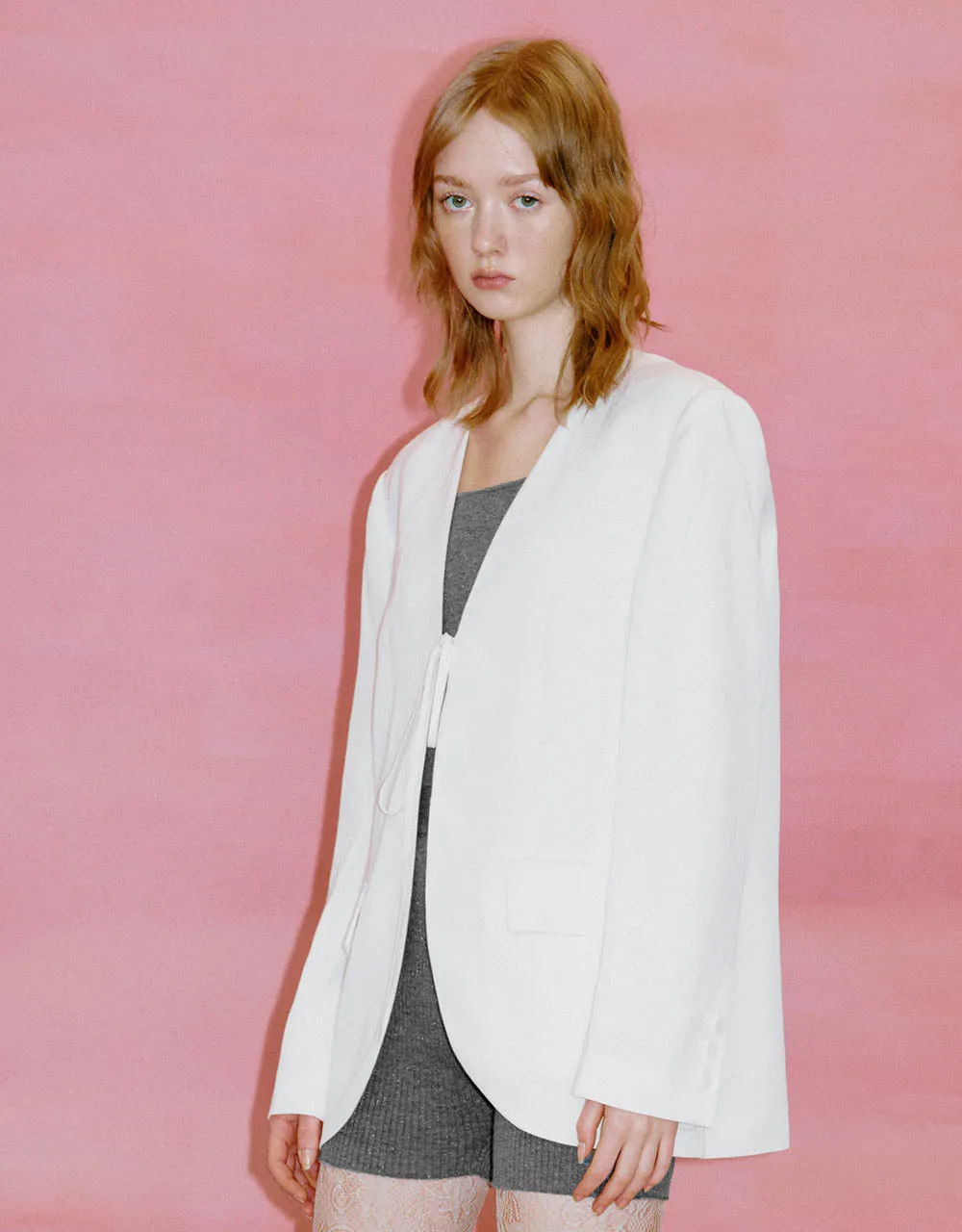 Tie Front Tailored Blazer sold by Urban Revivo product image thumbnail 3