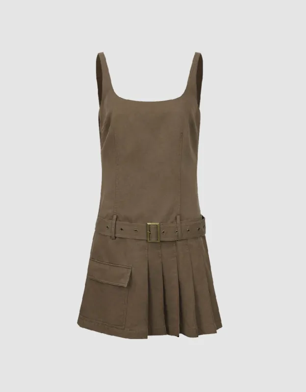 Sleeveless U Neck A-Line Dress sold by Urban Revivo