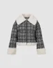 Zipper Front Plaid Furry Padded Coat sold by Urban Revivo