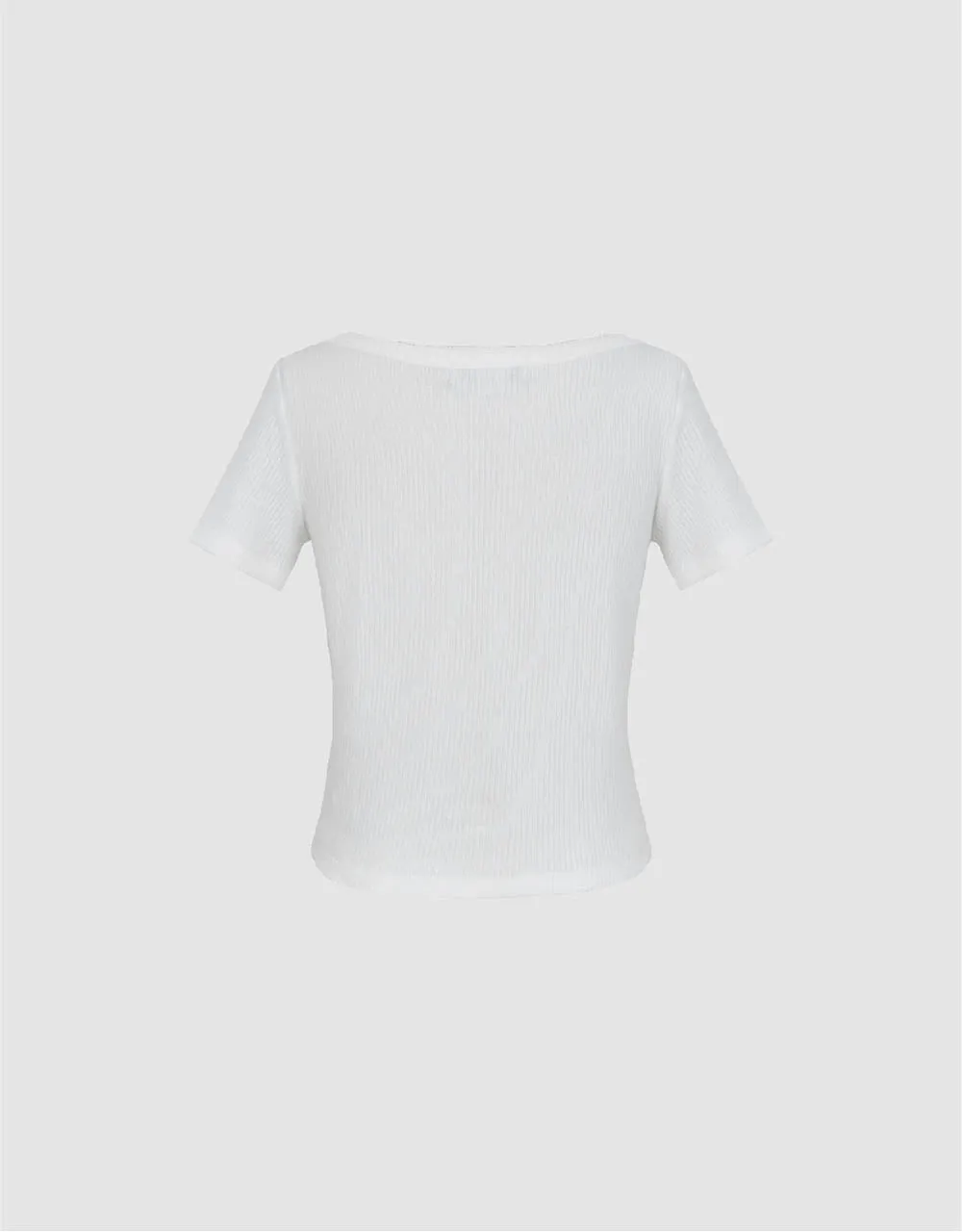 Letter Printed Crew Neck Skinny T-Shirt sold by Urban Revivo product image thumbnail 5