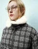 Zipper Front Plaid Furry Padded Coat sold by Urban Revivo