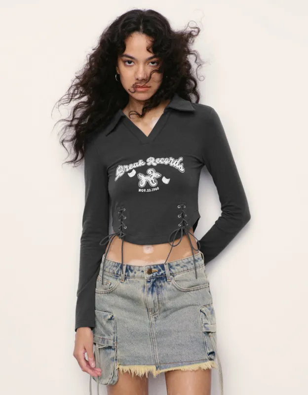 Printed Skinny Knitted Polo Shirt sold by Urban Revivo