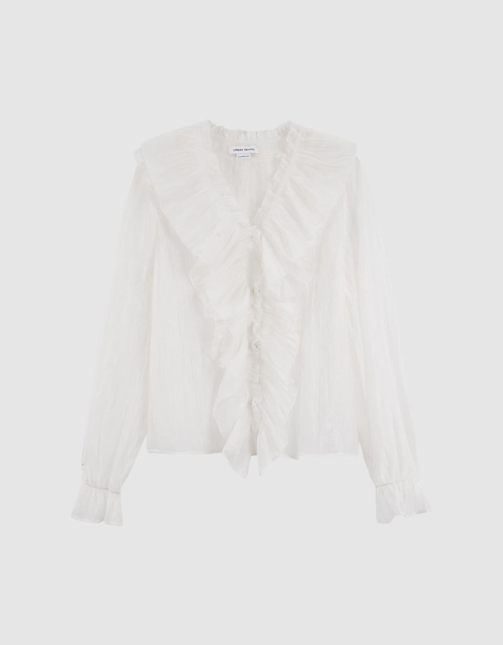 Ruffle V-Neck Shirt sold by Urban Revivo