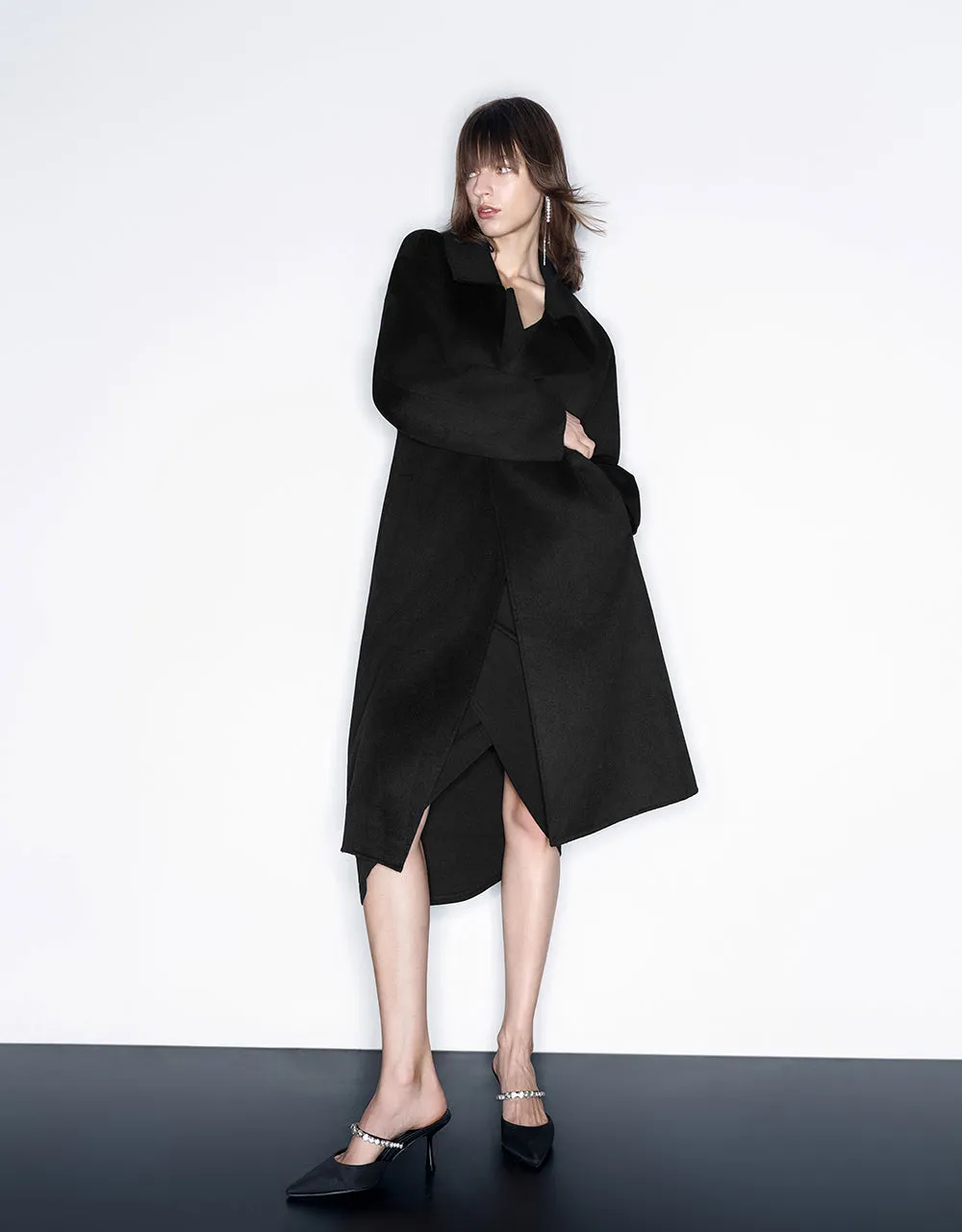 Woolen Long Coat With Belt sold by Urban Revivo product image thumbnail 3