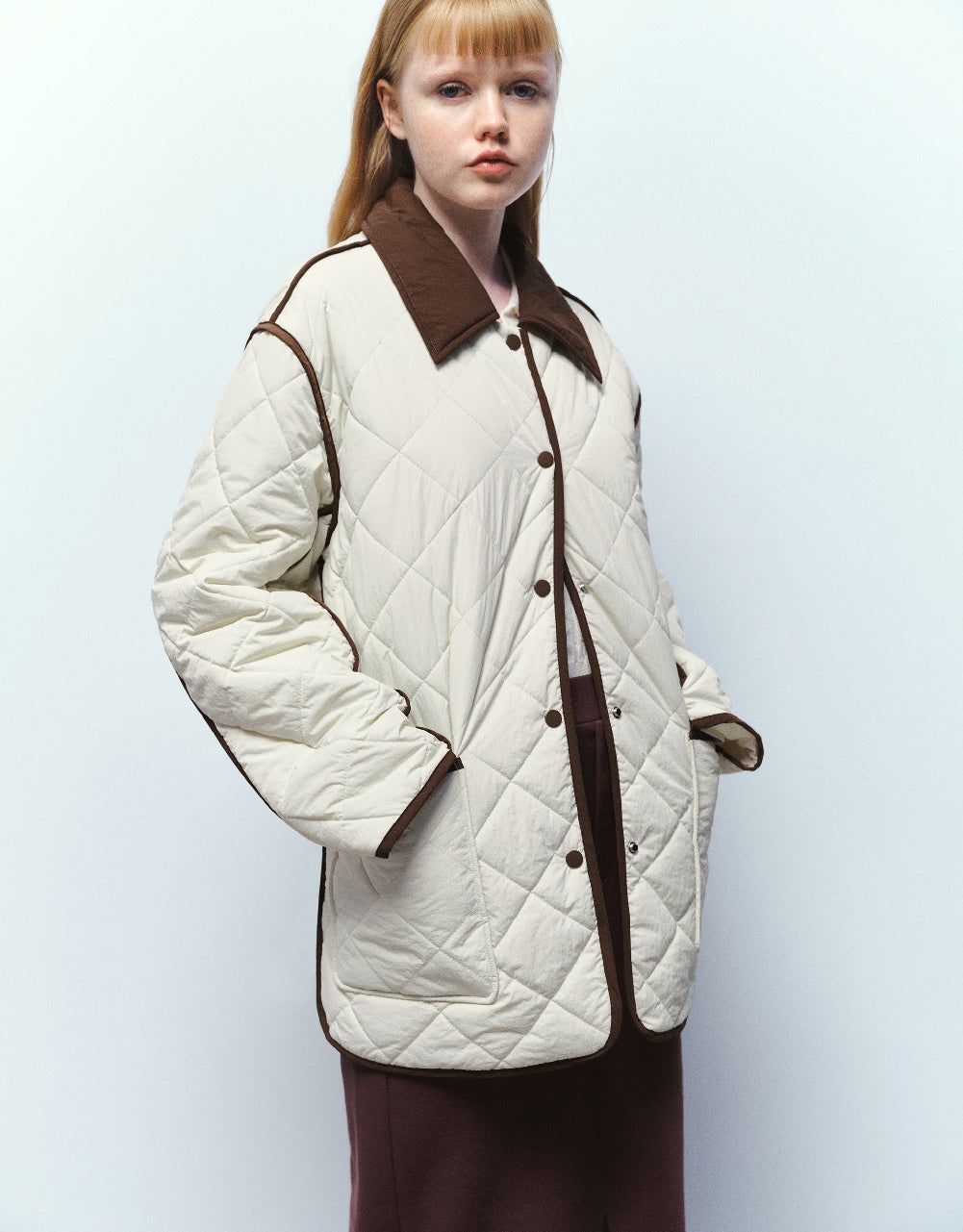 Presed Button Embossed Padded Coat sold by Urban Revivo product image thumbnail 3