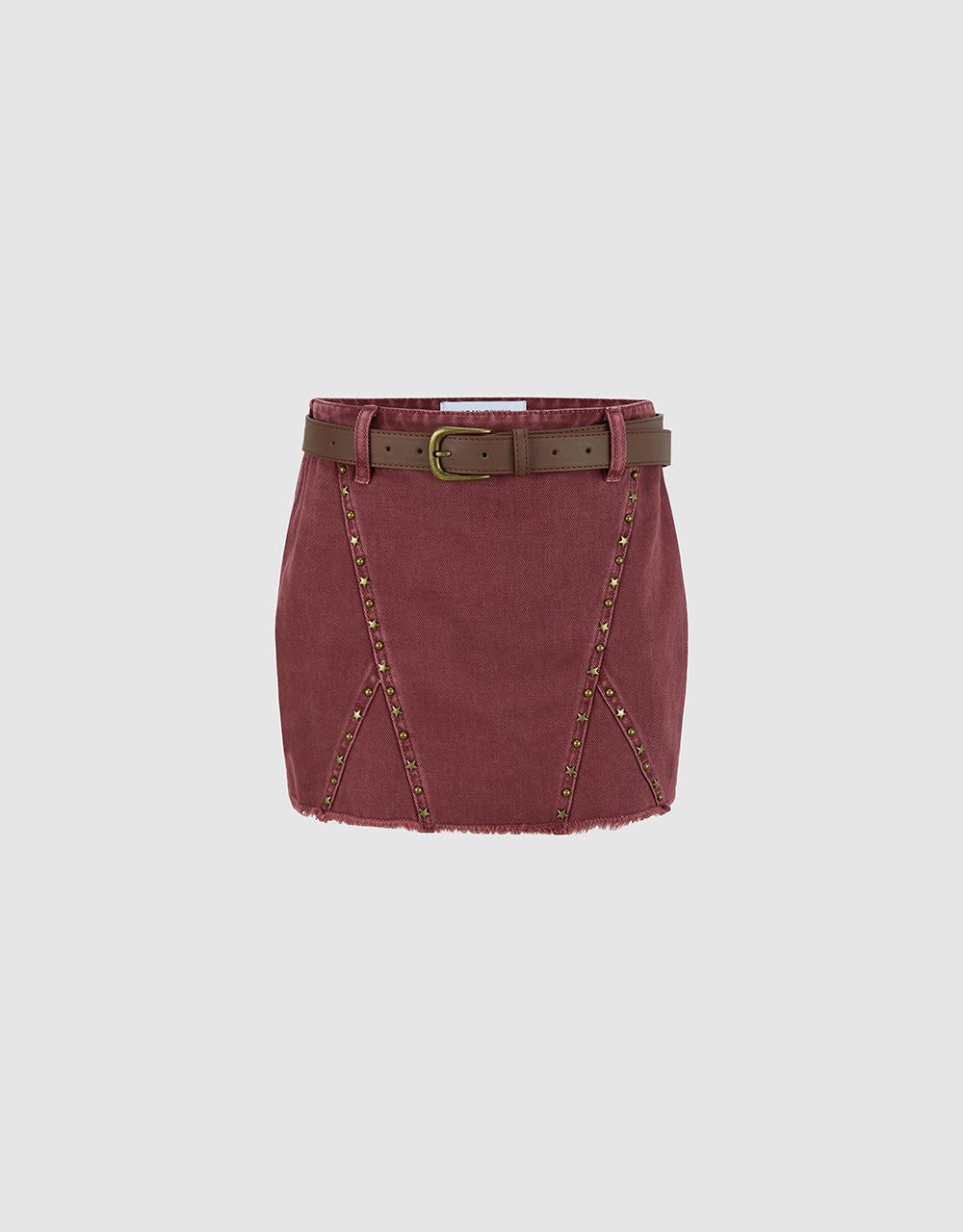 Mini Straight Denim Skirt With Belt sold by Urban Revivo