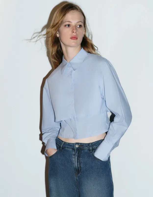 Button Up Straight Lapel Shirt sold by Urban Revivo