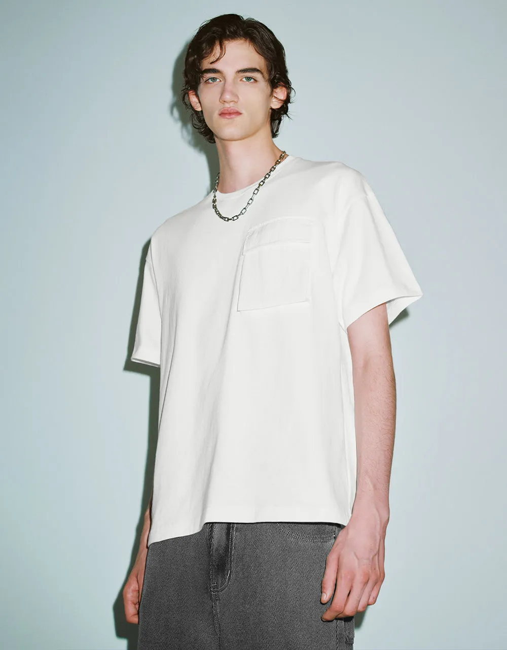 Crew Neck Loose T-Shirt sold by Urban Revivo product image thumbnail 3