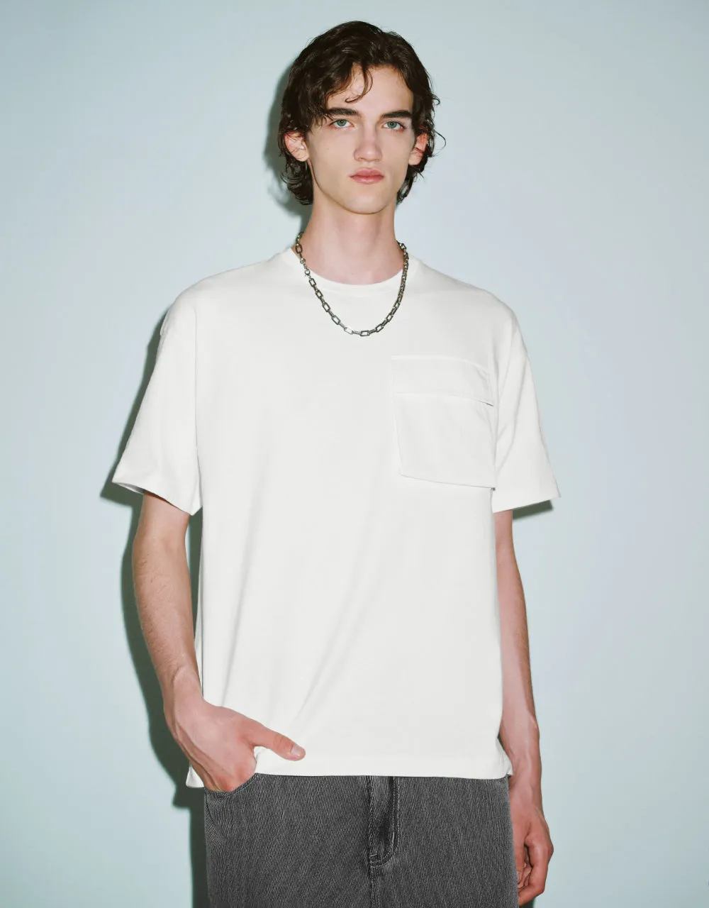 Crew Neck Loose T-Shirt sold by Urban Revivo
