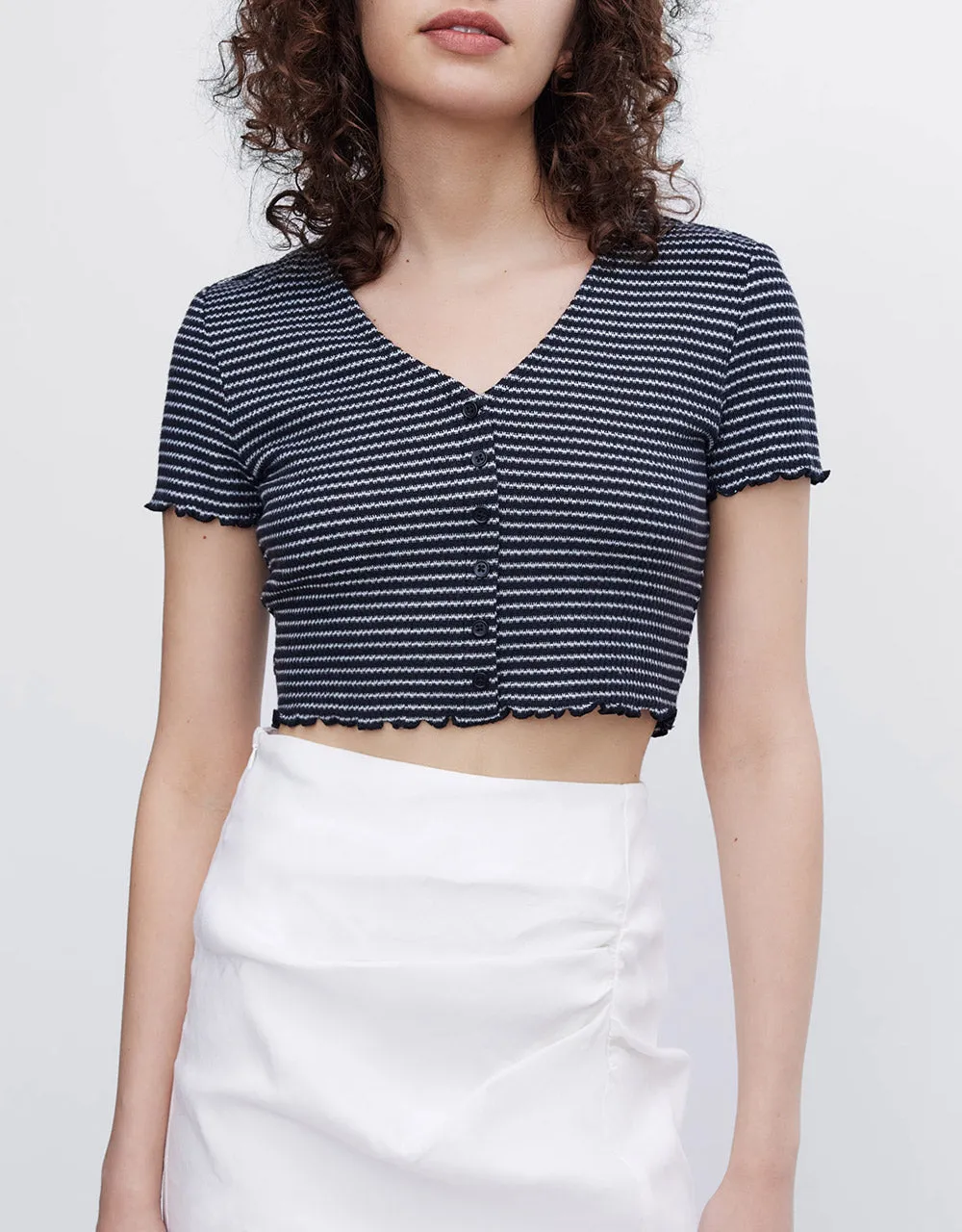 Striped Crop T-Shirt sold by Urban Revivo product image thumbnail 2