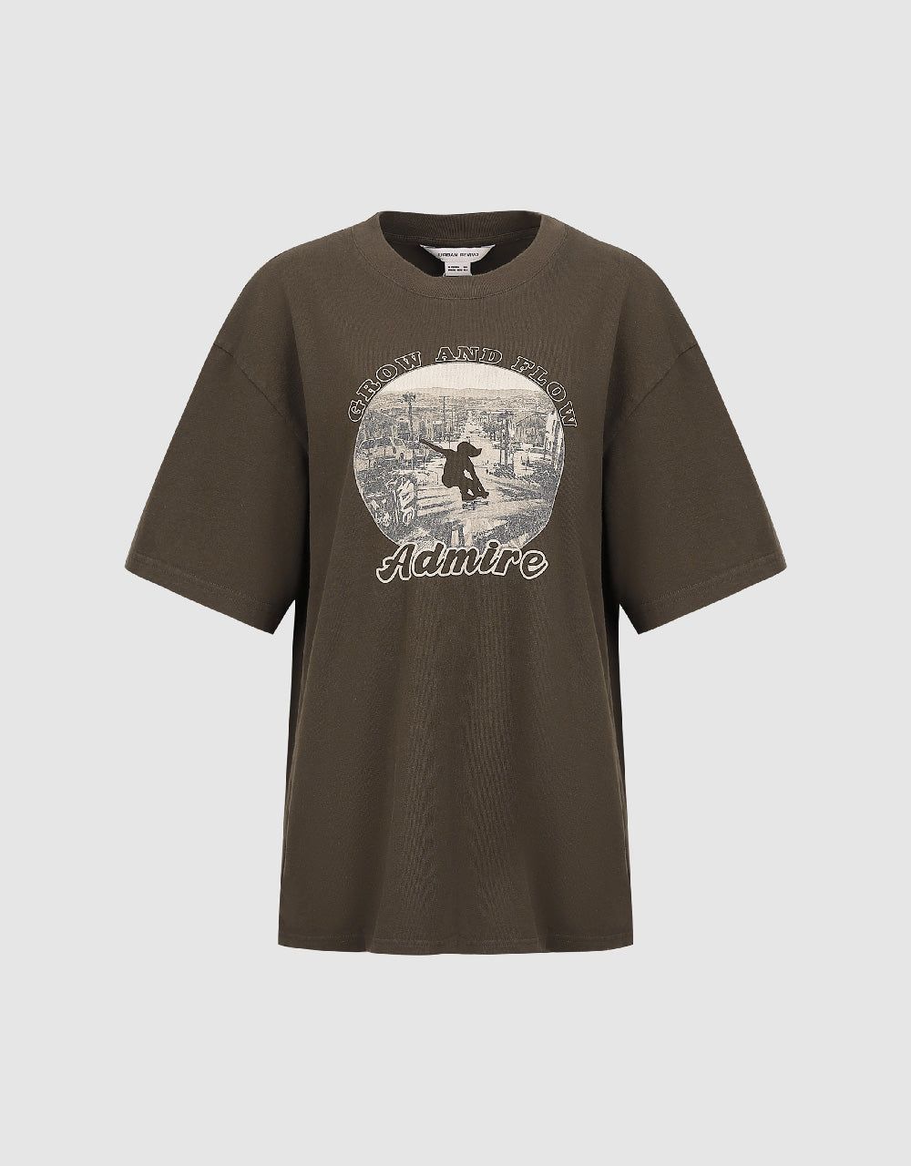 Admire Printed Crew Neck Loose Loose T-Shirt sold by Urban Revivo product image thumbnail 2