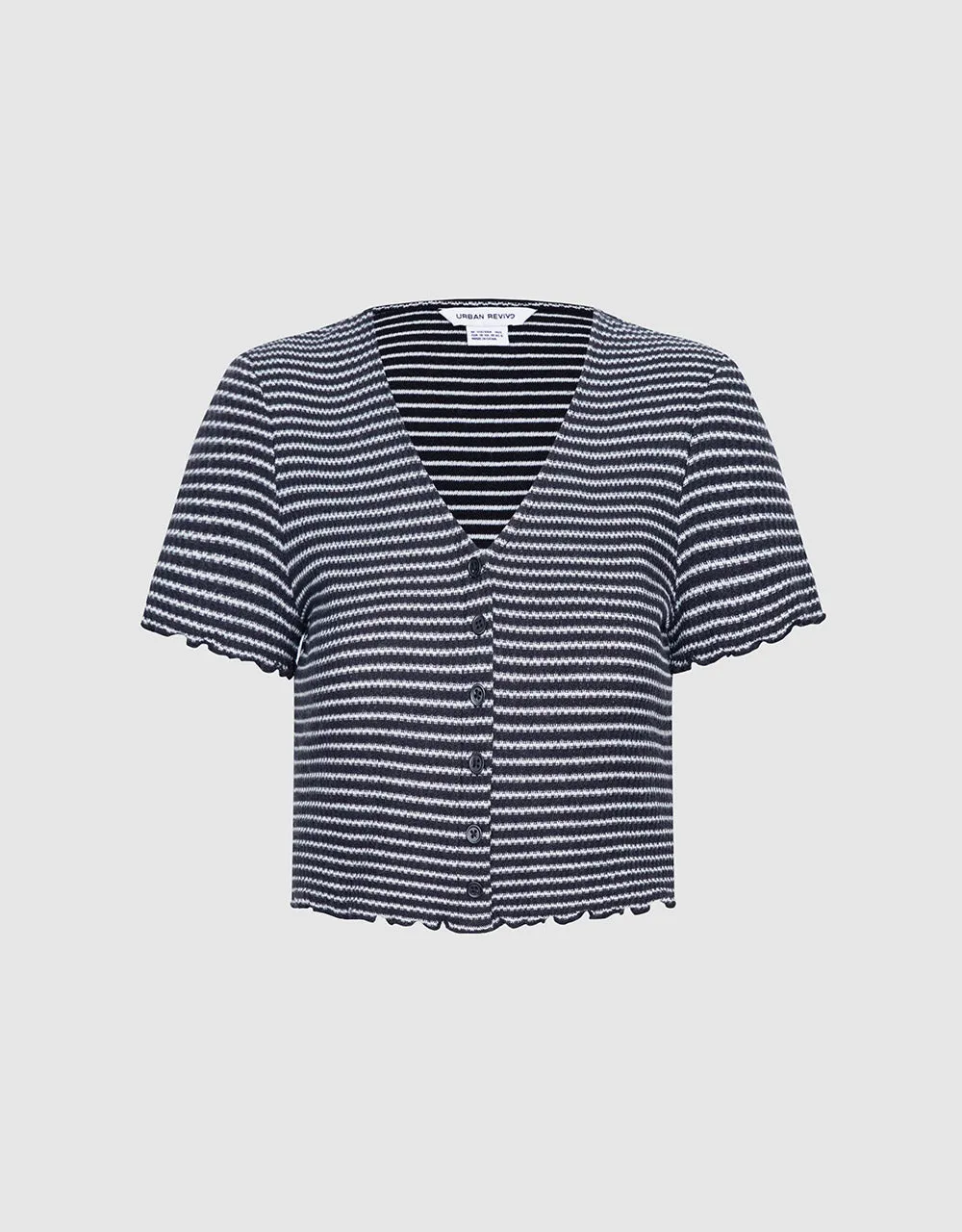 Striped Crop T-Shirt sold by Urban Revivo