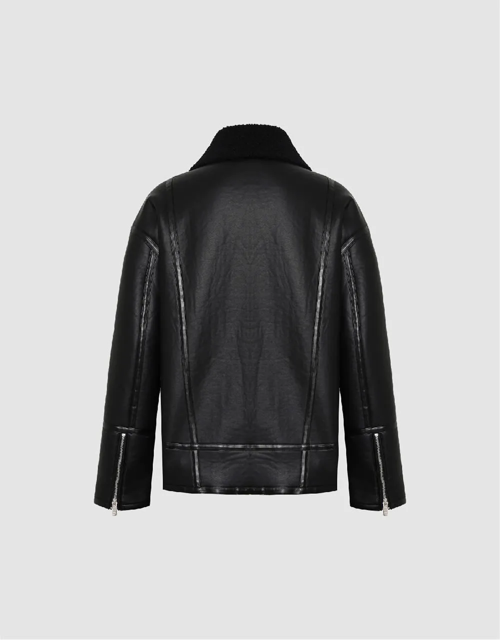 Straight Vegan Leather Jacket sold by Urban Revivo product image thumbnail 2