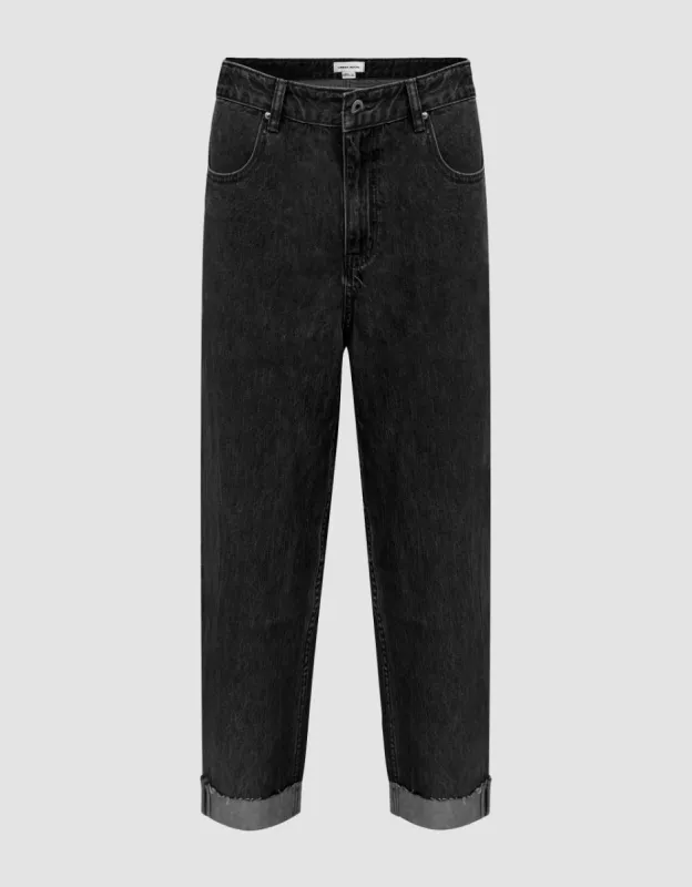 Rolled Up Hem Straight Jeans sold by Urban Revivo