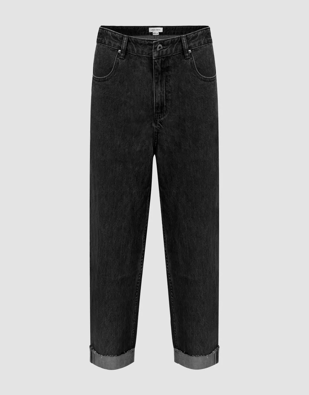 Rolled Up Hem Straight Jeans sold by Urban Revivo
