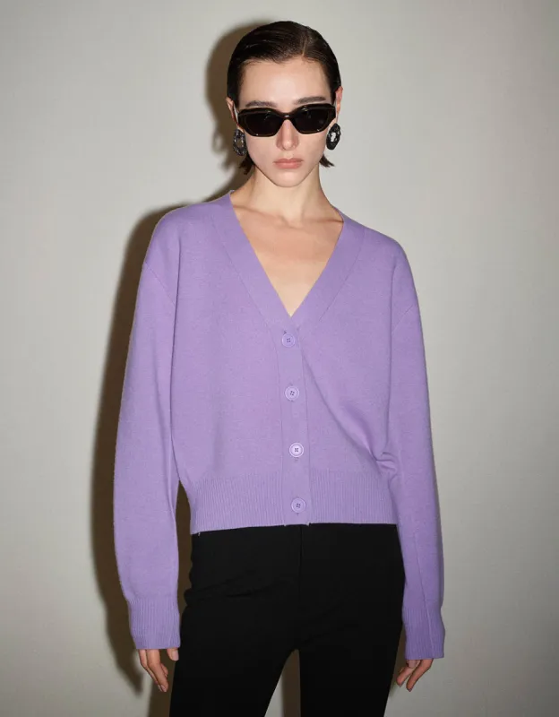 Button Up V-Neck Knitted Cardigan sold by Urban Revivo