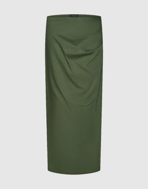 Midi Straight Denim Skirt sold by Urban Revivo