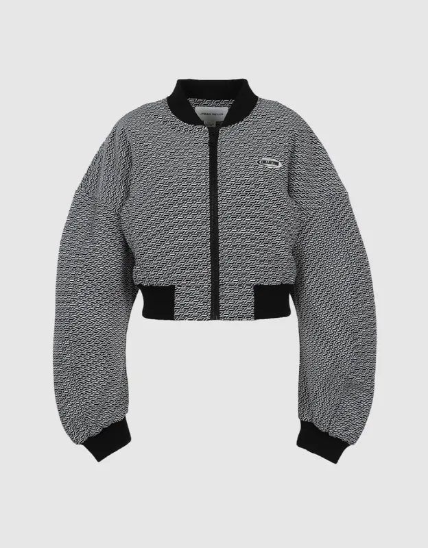 Letter Detail Geo Print Puffer Jacket made by Urban Revivo