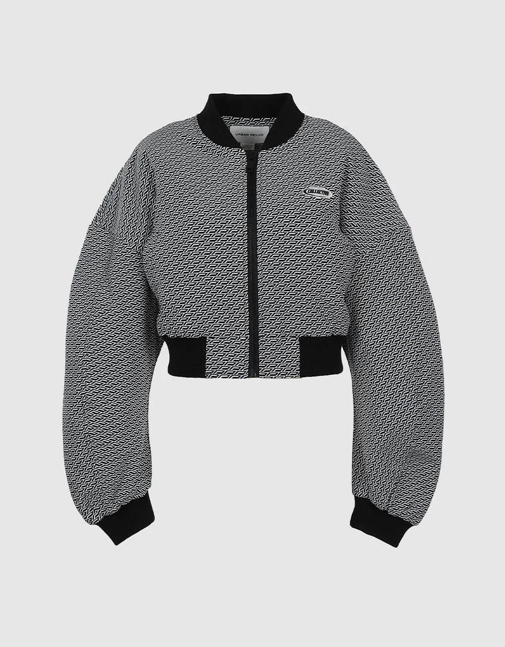 Letter Detail Geo Print Puffer Jacket sold by Urban Revivo