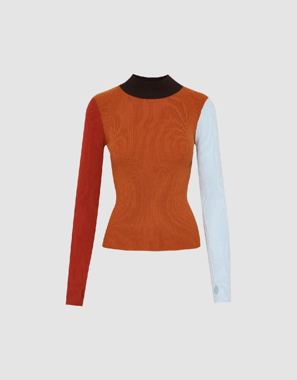 Colorblocks Skinny Knitted T-Shirt sold by Urban Revivo product image thumbnail 5