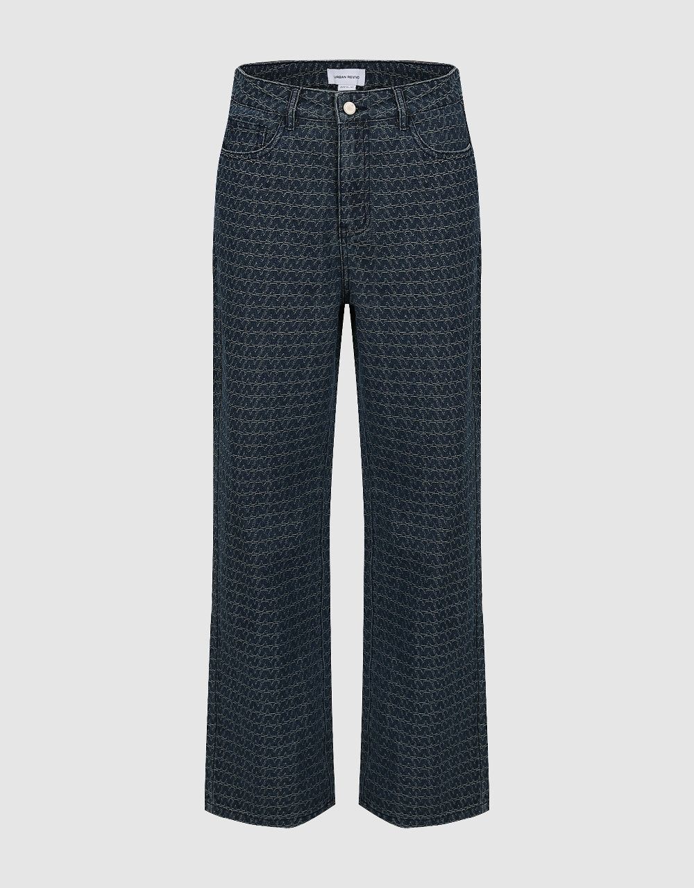 Textured Wide-Leg Jeans sold by Urban Revivo