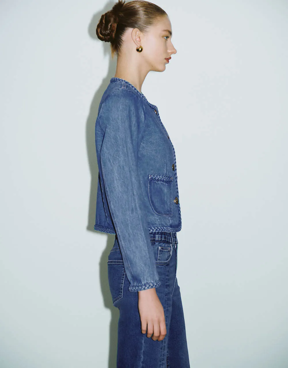 Crew Neck Denim Jacket sold by Urban Revivo product image thumbnail 3