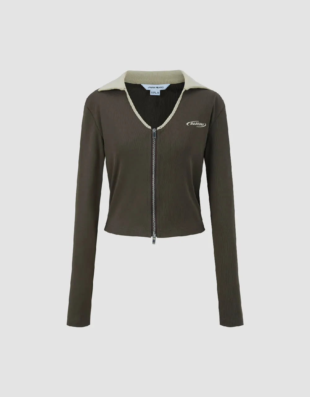 Zipper Front Skinny Lapel Shirt sold by Urban Revivo product image thumbnail 2