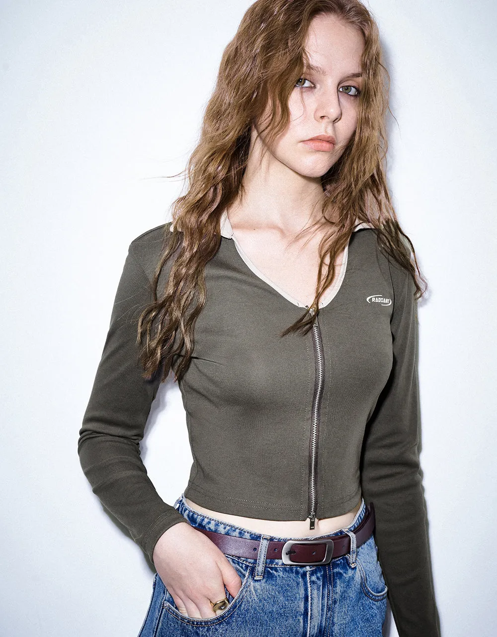 Zipper Front Skinny Lapel Shirt sold by Urban Revivo product image thumbnail 4