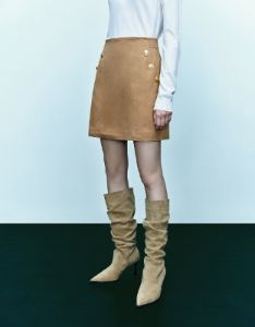 Buttons Décor Mini Straight Skirt sold by Urban Revivo