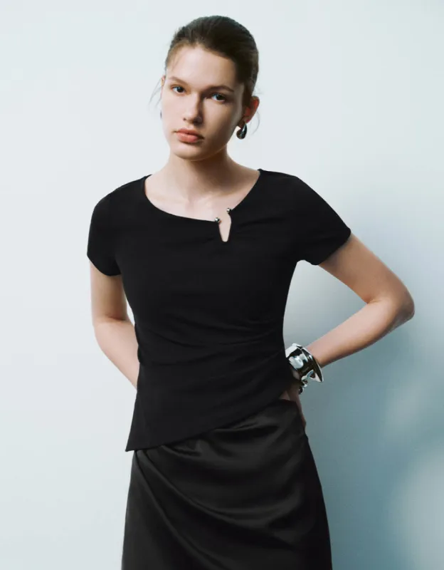 One Shoulder Skinny T-Shirt sold by Urban Revivo