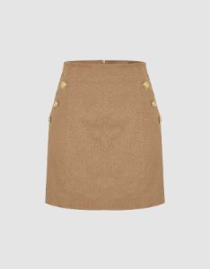 Buttons Décor Mini Straight Skirt sold by Urban Revivo