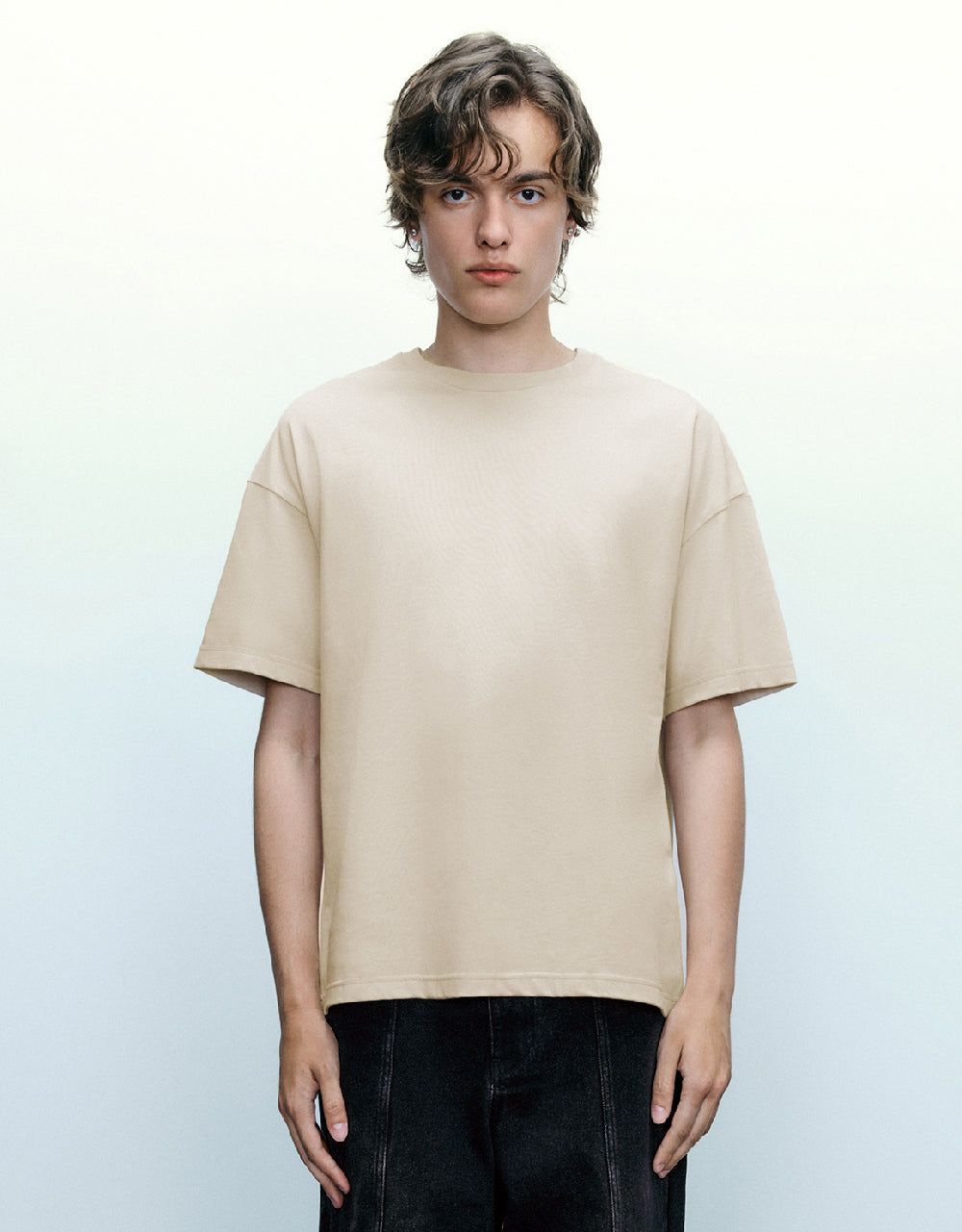 Drop Shoulder Sleeve Crew Neck T-Shirt sold by Urban Revivo