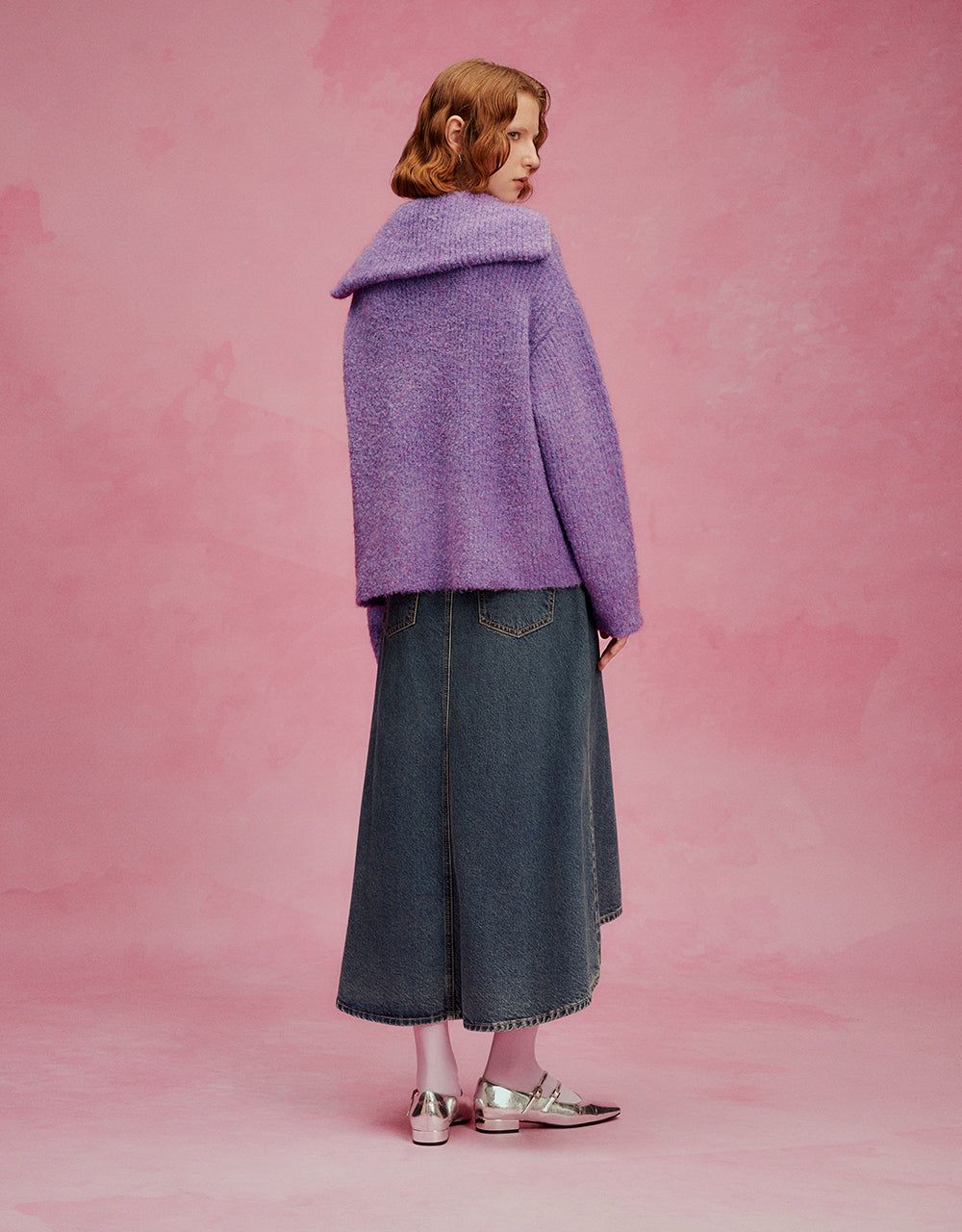 Midi A-Line Denim Skirt sold by Urban Revivo product image thumbnail 5