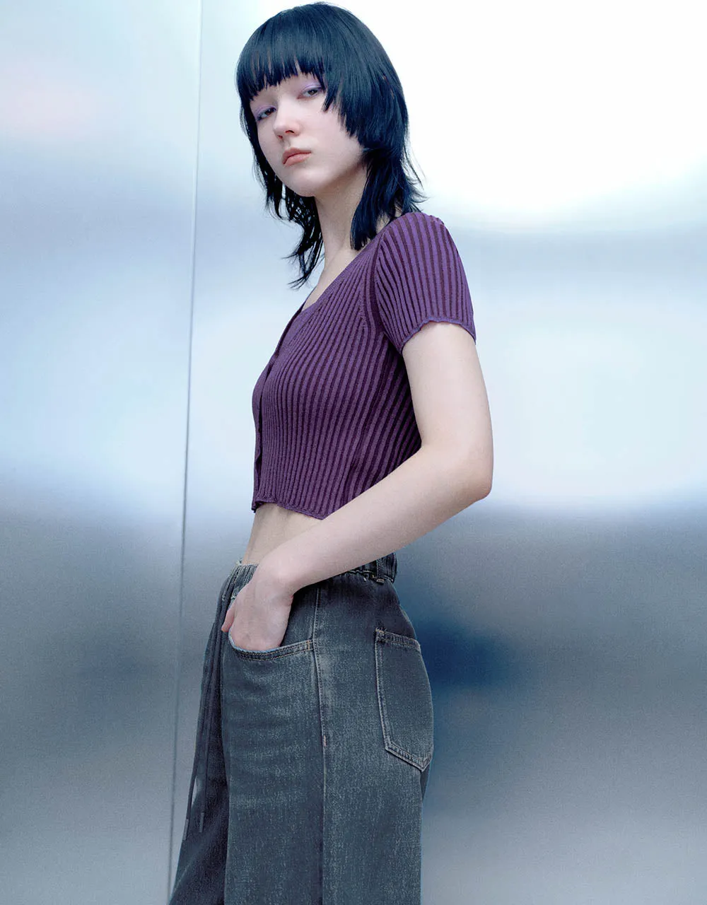 Crew Neck Skinny Knitted T-Shirt sold by Urban Revivo product image thumbnail 3