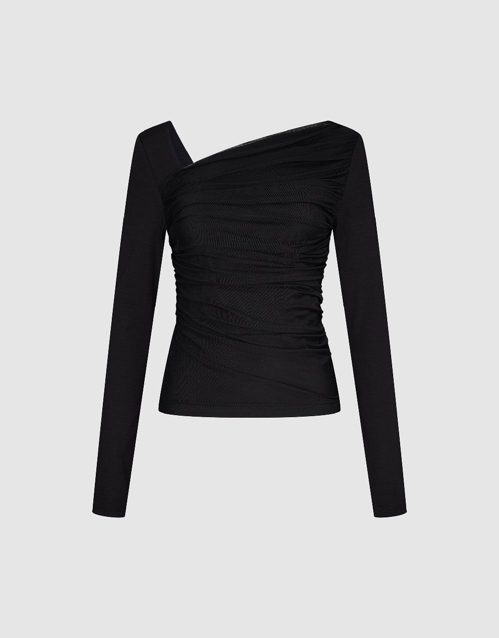 Ruched One Shoulder Skinny T-Shirt sold by Urban Revivo product image thumbnail 2