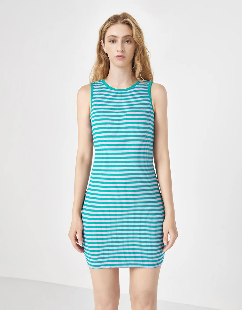 Striped Sleeveless Knitted Bodycon Dress sold by Urban Revivo product image thumbnail 3